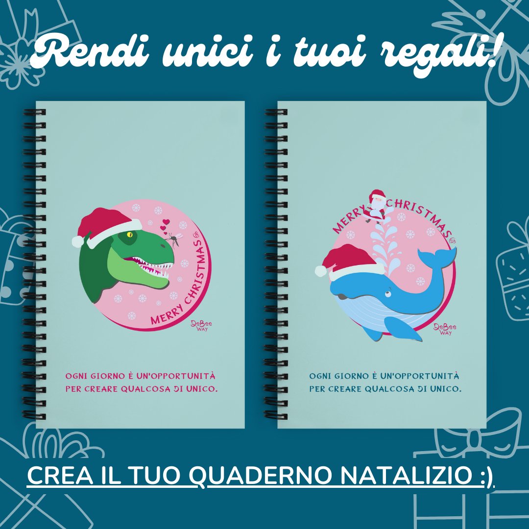 Quaderno personalizzabile con grafica di Natale - DeBee Way