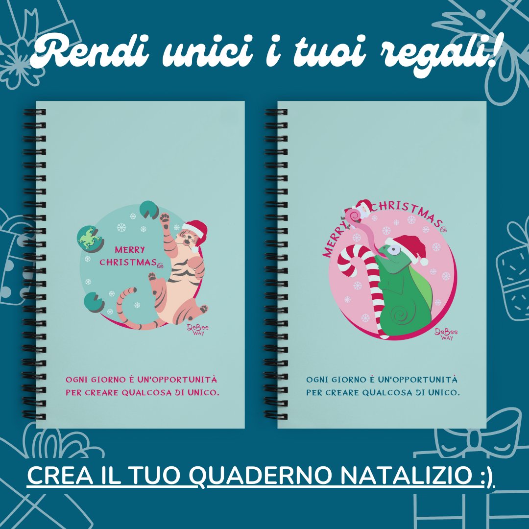 Quaderno personalizzabile con grafica di Natale - DeBee Way