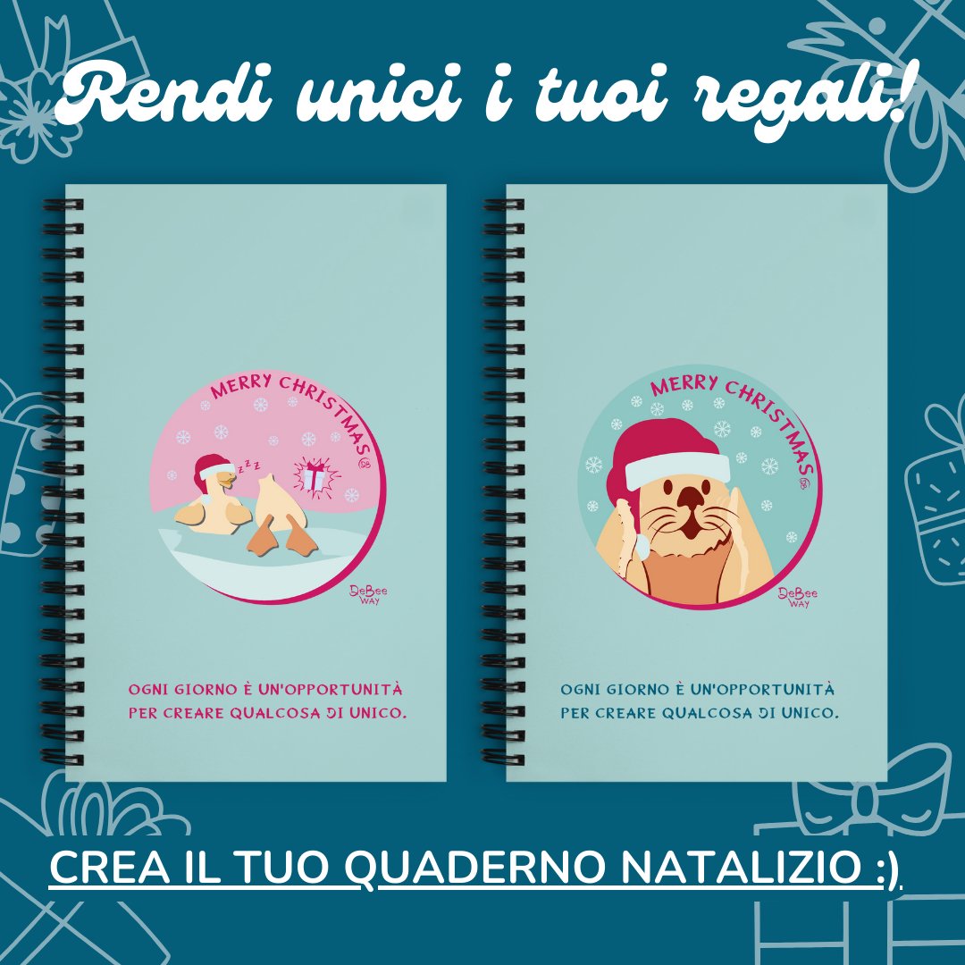 Quaderno personalizzabile con grafica di Natale - DeBee Way