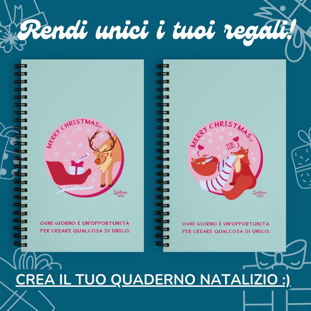 Quaderno personalizzabile con grafica di Natale - DeBee Way