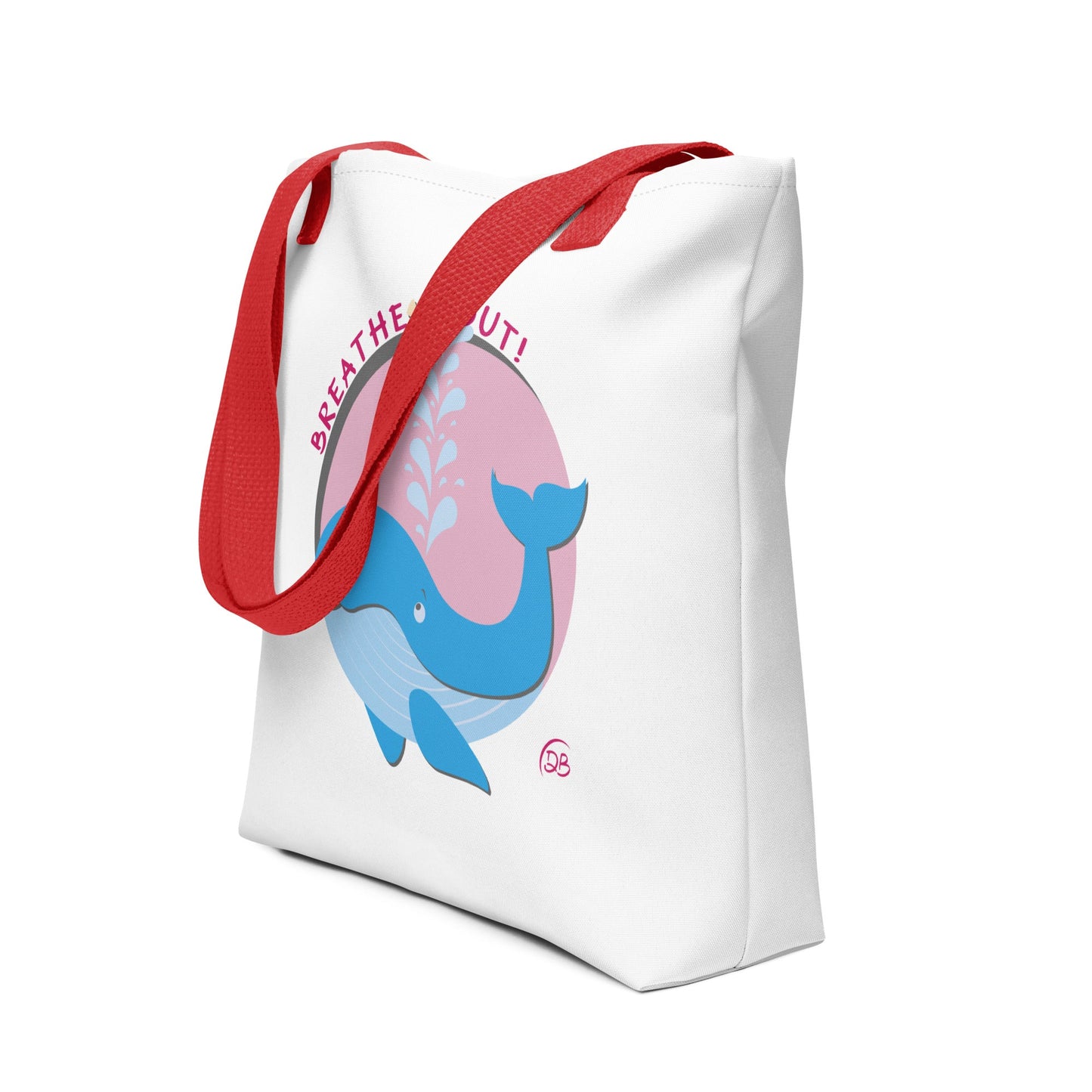 "Breathe Out" shopping bag grafica con balena - DeBee Way