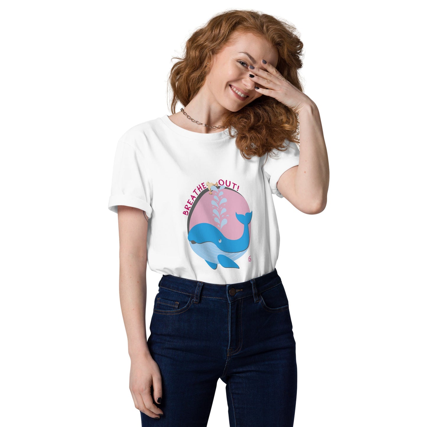 "Breathe Out" T-shirt grafica con balena - DeBee Way