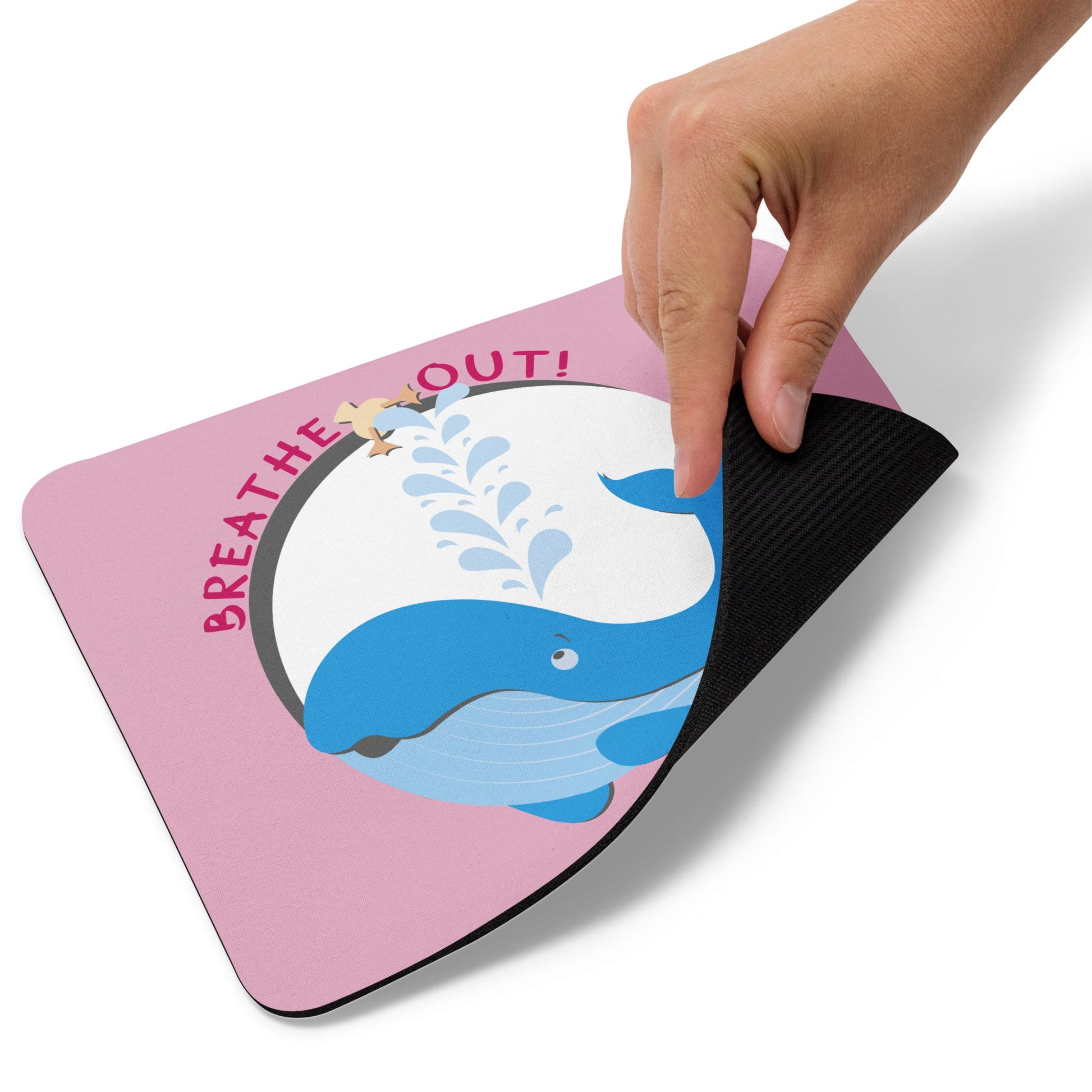 "Breathe Out" tappetino mouse grafica con balena - DeBee Way