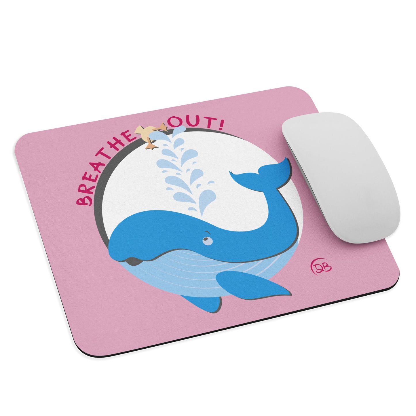 "Breathe Out" tappetino mouse grafica con balena - DeBee Way