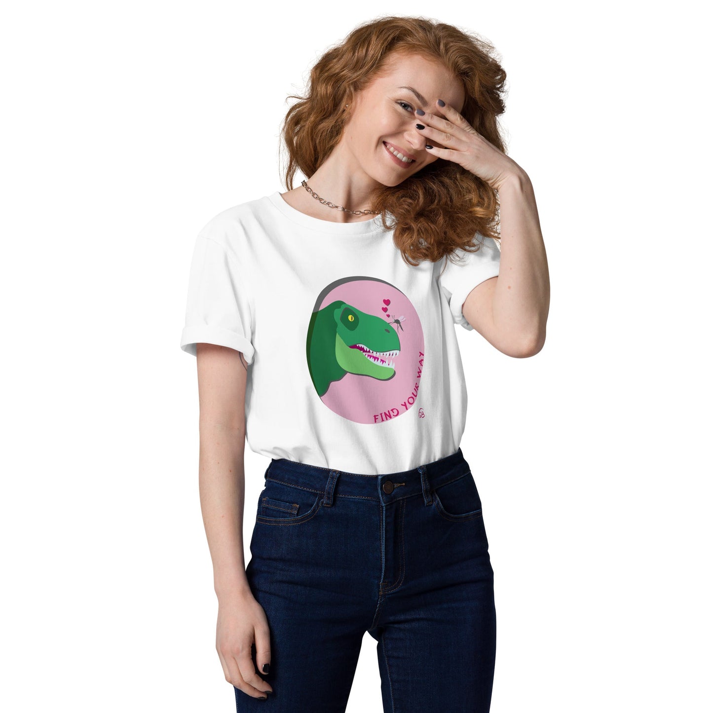 "Your Way" T-shirt grafica con t-rex e zanzara - DeBee Way